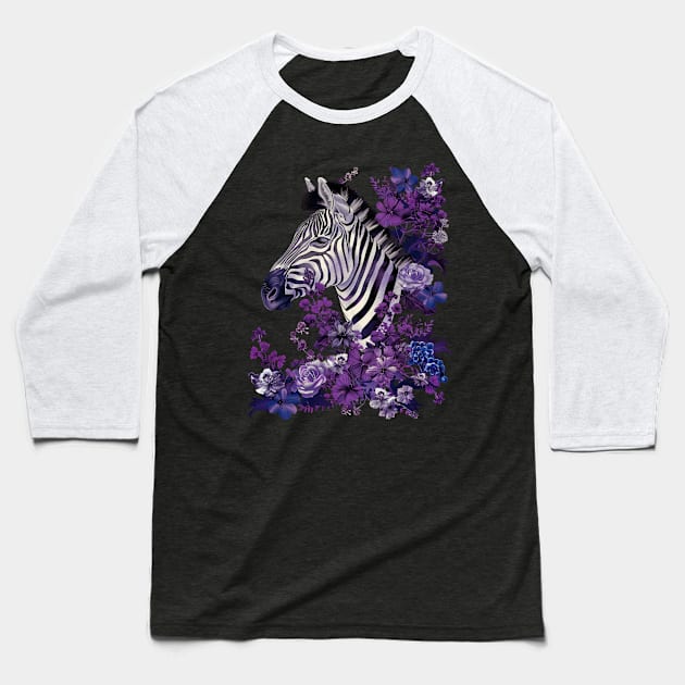 Zebra Swishing Tails Baseball T-Shirt by Infinity Painting